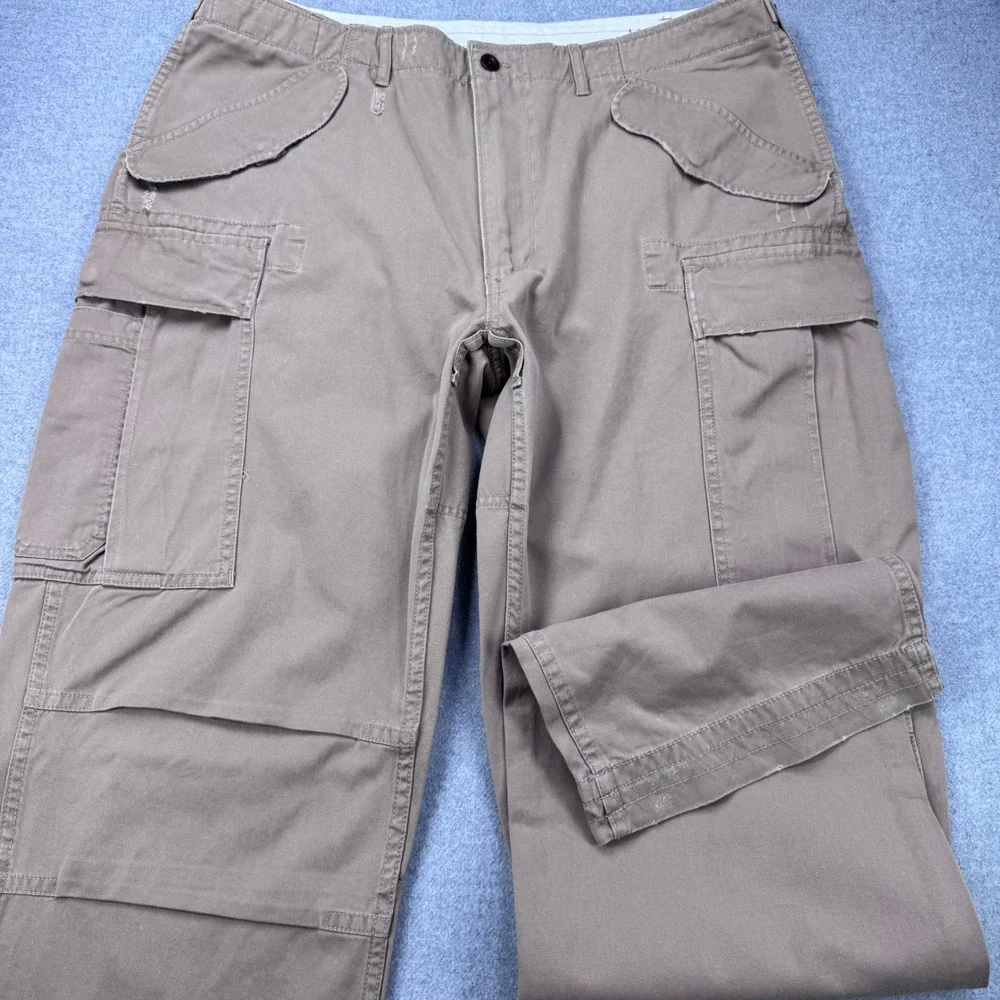 Vintage Polo Ralph‎ Lauren Paratrooper Cargo Pants Mens 40x36 Khaki Military